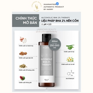 Toner Làm Sạch, Tẩy Da Chết DrCeutics Alcoholic BHA 2% Therapy (Nền Cồn) | Unknown Beauty