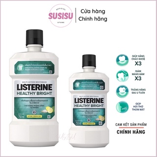 Nước súc miệng chanh muối LISTERINE Healthy Bright nước xúc miệng trắng răng 250ml - 750ml