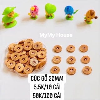 Cúc gỗ 20mm 5K/1túi (10 cái)