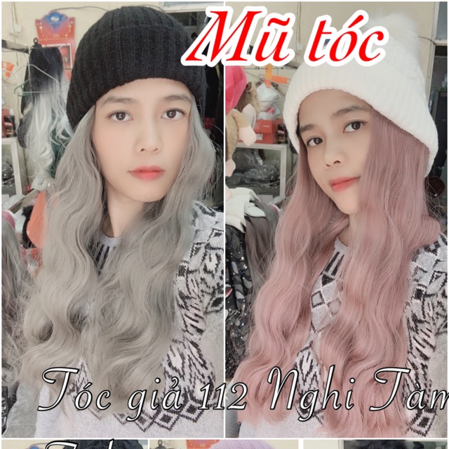 Combo tóc mũ có thể tháo rời