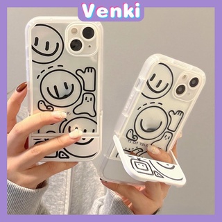 iPhone Case Silicone Soft Case Clear Case Folding Stand Shockproof Protection Camera Smiley Simple Cute Compatible For iPhone 11 iPhone 13 Pro Max iPhone 12 Pro Max iPhone 7Plus xr