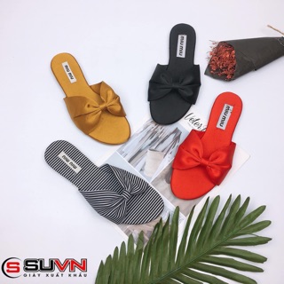 [Giá Huỷ Diệt][ Ảnh thật 100%] Dép nơ vải đủ màu kẻ đỏ hàng VNXK suvn