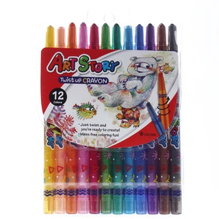 Hộp Sáp Vặn Crown TP-1200 MS (12 Màu) - Bút Hàn Quốc