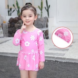 [90-155 CM] Đồ Bơi Bé Gái Váy Dài Tay Đồ Đi Biển Trẻ Em Hàn Quốc Cao Cấp