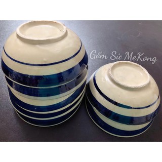 Tô sành chỉ xanh gốm sứ Nam Bộ đường kính 14cm