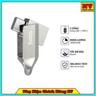 USB Tốc Độ Cao Chính Hãng 3.0 Hoco UD8, UD10 2 Đầu ( USB Và Type-C) - BH 5 Năm
