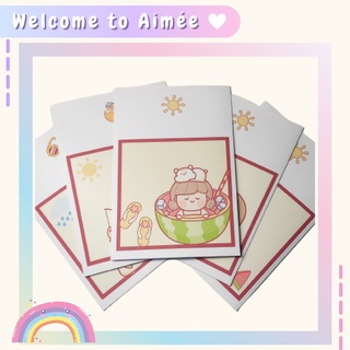 Set 5 túi giấy gói hàng cute girl mini xinh xắn size 13,5*20 cm | Aimée