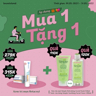 [VỀ 1000 TUÝP/THÁNG] Kem Retacnyl giúp giảm mụn, chống lão hoá ( 0.025% và 0.05% )