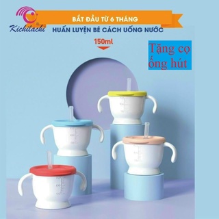 [Tặng cọ ống hút ] cốc tập uống cho bé 3 giai đoạn kichi-lachi