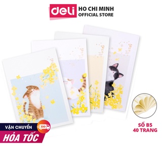 Sổ tay ghi chép khâu gáy B5 Deli 40 trang - 1 quyển - FB540-N04/ FB540-N05  - Màu ngẫu nhiên