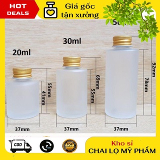 Chai Chiết Mĩ Phẩm ❤ GIÁ TẬN GỐC ❤ Chai Thủy tinh mờ Vai ngang Nắp nhôm 20ml, 30ml, 50ml chiết mỹ phẩm, phụ kiện du lịch