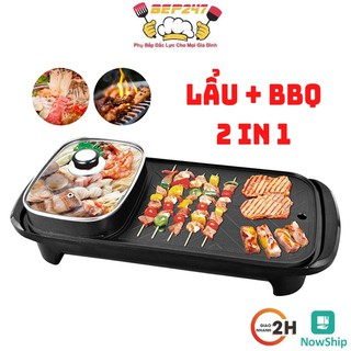 Bếp Nướng Kèm Lẩu Điện 2 In 1 - Nồi Nướng Điện Chống Dính Thế Hệ Mới