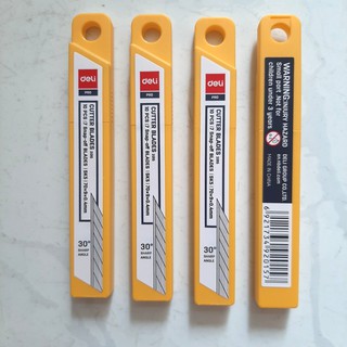 Hộp 10 cái lưỡi dao rọc giấy 30 độ Deli 2015