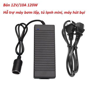 Bộ Chuyển Đổi Nguồn Điện 220V Sang 12V Đầu Cắm Ô Tô 12V/10A 120W, dùng cho máy bơm lốp ô tô, máy hút bụi mini