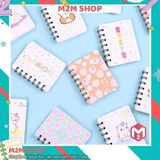 Sổ tay lò xo mini có dòng kẻ hình hoa quả cute dễ thương