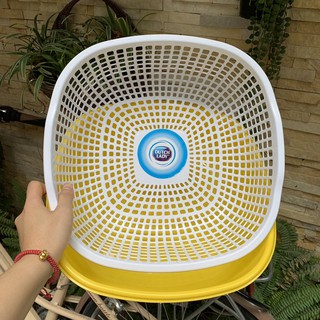 Bộ chậu rổ, Rổ nhựa 2 lớp (quà tặng Dutchlady)