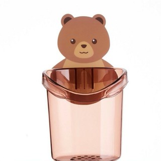 PVN17878 Cốc Đựng Bàn Chải, Kem Đánh Răng Hình Gấu Cute Dính Tường T86