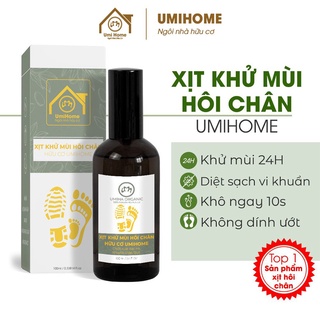 Xịt khử mùi hôi chân và giầy UMIHOME hữu cơ 50/100ml hương Bạc Hà thơm mát, sử dụng nhanh tiện lợi