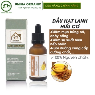 Dầu hạt Lanh UMIHOME nguyên chất 30ml ngăn ngừa mụn trứng cá và vẩy nến, giúp căng và làm mền da