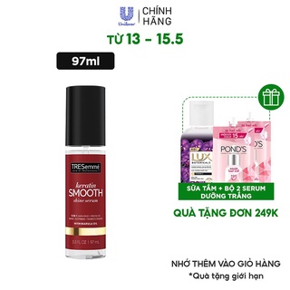 Serum Dưỡng Tóc TRESEMME Keratin Smooth Xịt Dưỡng tóc tạo kiểu Dầu Marula &amp; Keratin Tóc Vào Nếp Bóng Mượt 97ml