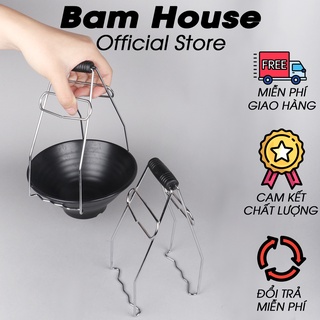 Dụng cụ gắp bát đĩa nóng inox Bam House có cán bọc cao su cao cấp GDN01 - Gia dụng bếp