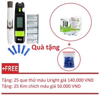Máy đo đường huyết Uright TD-4265 tặng kèm 25 que thử đường huyết