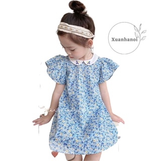 Váy bé gái hoa nhí cổ trắng thêu hoa XHN857