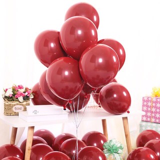 Set 10/30/50 bóng màu đỏ lựu đậm, bóng lồng 2 lớp