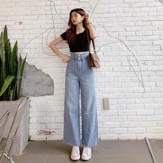 QUẦN JEAN NỮ -QUẦN BAGGY ỐNG RỘNG DÁNG SUÔNG DÀI 100CM CAO CẤP