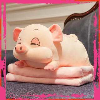 Heo Bông Mắt Nằm Ngủ Lim Dim - Kích Thước 50cm - Mẫu Hot - Chất Liệu Cao Cấp- Được Xem Hàng Trước