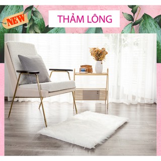 Thảm lông trắng trải sàn thảm trải phòng phụ kiện chụp hình nền sản phẩm trang trí kích thước 1m x 1m