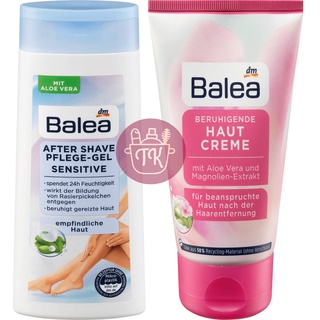 Bộ sản phẩm Kem dưỡng sau wax sau cạo lông Balea nội địa Đức ức chế mọc lông