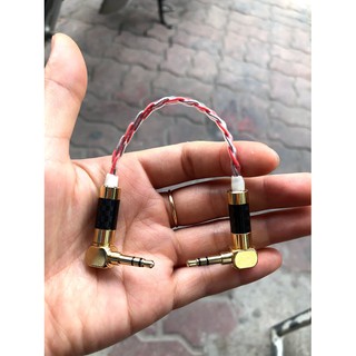 Cáp nối 3,5 - đồng 7n-2 đầu cong- 15cm
