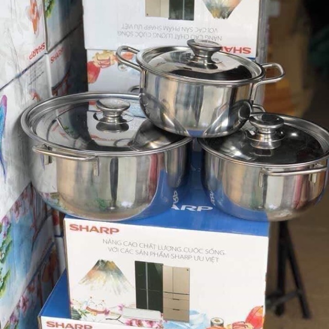 Bộ 3 nồi inox sharp