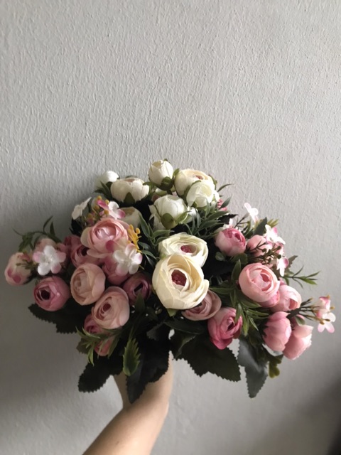 Bó hoa lụa peony