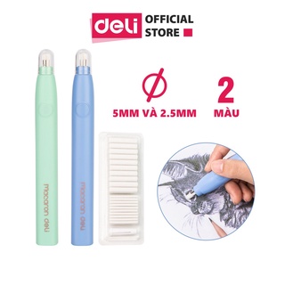 Bộ bút tẩy điện DELI gồm lõi gôm thay thế tiện dụng cho việc vẽ tranh
