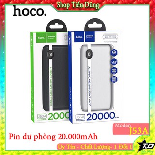 Pin dự phòng hoco J53A dung lượng 20000mah có 2 cổng usb màn hình led hiển thị pin