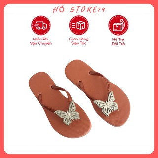 Dép kẹp tông xốp nữ gắn hình bướm nhiều màu sắc[m34]