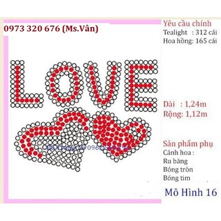 SET nến trang trí tỏ tình ( 320 nến + 200 cánh hoa )