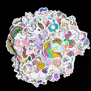 Sticker  Unicorn cute M2 chống nước lâu phai trang trí laptop, mũ bảo hiểm, đàn, guitar, ukelele, macbook, điện thoại