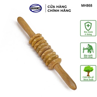 Dụng cụ Tập Yoga Massage Toàn Thân 8 Bánh Gai Gỗ Thơm HAHANCO Chăm Sóc Sức Khỏe- MH868