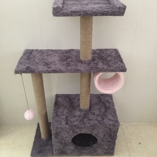 TRỤ CÀO MÓNG (CATTREE) CHO MÈO BẰNG GỖ - NHÀ CÂY CHO MÈO CÀO MÓNG