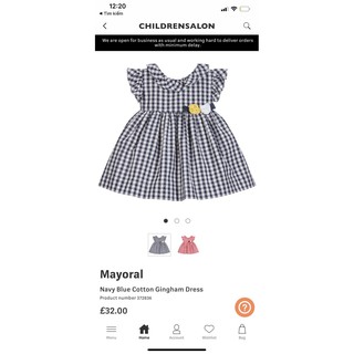 Váy Đầm Kẻ Đen Mayoral xuất xịn cho bé Gái