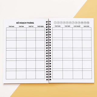 Sổ tay còng A5, lò xo bullet journal lên kế hoạch ghi chep nhật ký ngày tháng năm