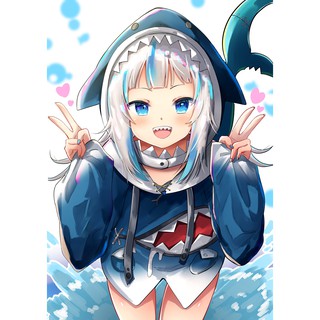 poster tranh treo anime manga Hololive Gawr Gura
