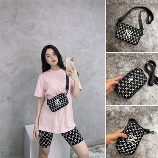 ⚡️ Túi đeo chéo M.L.B NY Monogram Crossbody Bag - Black XUẤT DƯ FULL TEM TAG