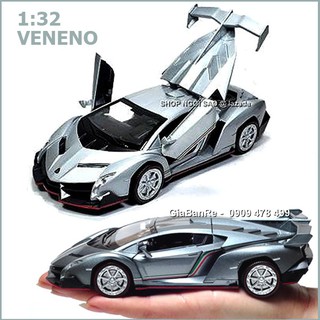 Xe Mô Hình Kim Loại Lambo Veneno Tỉ Lệ 1:32 - Xám Bạc - 9747.2