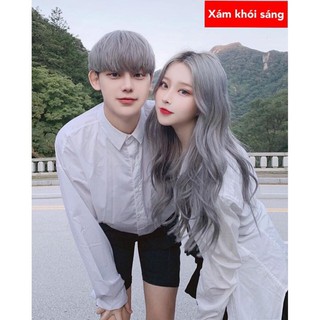 COMBO MÀU NHUỘM XÁM KHÓI SÁNG VÀ OXY TRỢ NHUỘM ROXY
