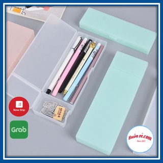 Hộp đựng bút hình chữ nhật trong suốt 2 ngăn 01080