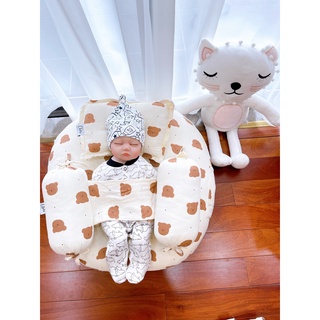 Gối chống trào ngược CHÉRI vải xô nhăn vỏ gối tháo được dễ dàng vệ sinh Hàng VNXK Cao Cấp Thương hiệu Chéri